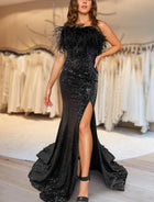 A-Line Sequins Evening Gown