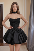 Bow-Accent A-Line Satin Homecoming Dress — Spaghetti-Strap