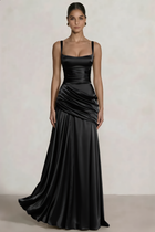 A-Line Satin Evening Gown