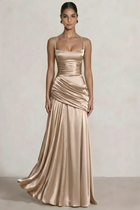 A-Line Satin Evening Gown