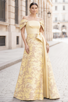 A-Line Jacquard Evening Gown