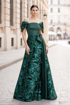 A-Line Jacquard Evening Gown