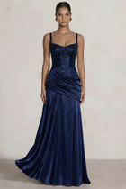 A-Line Satin Evening Gown