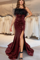 A-Line Sequins Evening Gown
