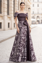 A-Line Jacquard Evening Gown