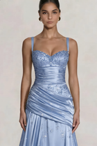 A-Line Satin Evening Gown