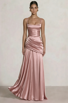 A-Line Satin Evening Gown