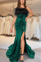 A-Line Sequins Evening Gown