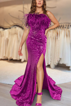 A-Line Sequins Evening Gown