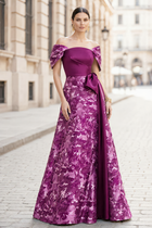 A-Line Jacquard Evening Gown