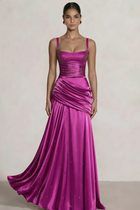 A-Line Satin Evening Gown