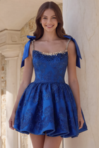 Rhinestone A-Line Satin Homecoming Dress