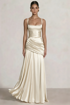 A-Line Satin Evening Gown
