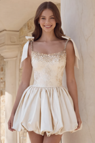 Rhinestone A-Line Satin Homecoming Dress