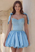 Rhinestone A-Line Satin Homecoming Dress