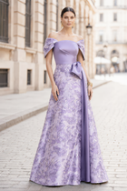 A-Line Jacquard Evening Gown