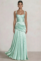 A-Line Satin Evening Gown