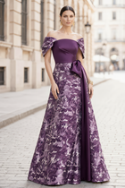 A-Line Jacquard Evening Gown