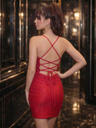 Sheath Sequin Homecoming Dress — Slim Spaghetti Straps