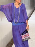 Draped Wide-Leg Two-Piece Set