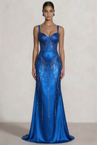 A-Line Satin Evening Gown