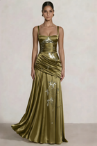 A-Line Satin Evening Gown