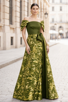 A-Line Jacquard Evening Gown