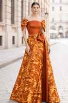 A-Line Jacquard Evening Gown