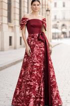 A-Line Jacquard Evening Gown