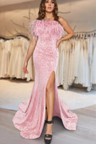 A-Line Sequins Evening Gown