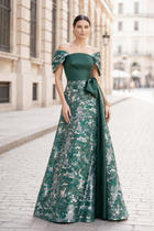 A-Line Jacquard Evening Gown