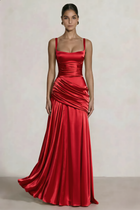 A-Line Satin Evening Gown