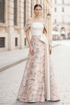 A-Line Jacquard Evening Gown