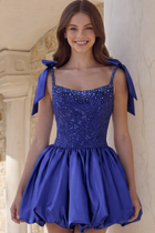 Rhinestone A-Line Satin Homecoming Dress