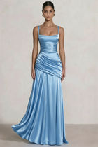 A-Line Satin Evening Gown
