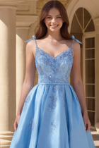 Rhinestone A-Line Satin Homecoming Dress