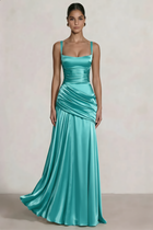 A-Line Satin Evening Gown