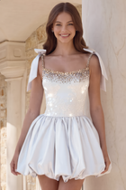 Rhinestone A-Line Satin Homecoming Dress