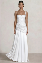 A-Line Satin Evening Gown