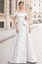 A-Line Jacquard Evening Gown