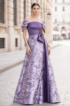 A-Line Jacquard Evening Gown