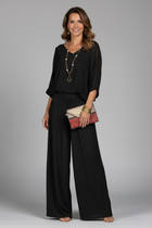 Draped Wide-Leg Two-Piece Set