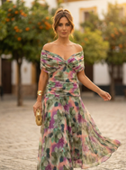 Floral Pleated Maxi Dress