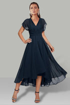 Flowing V-Neck Maxi Cocktail Dress
