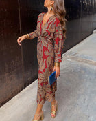 Printed A-Line Maxi Dress