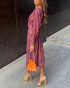 Printed A-Line Maxi Dress
