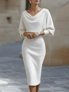 Cowl-Neck Batwing Midi Dress