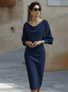 Cowl-Neck Batwing Midi Dress