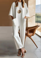 Tailored Short-Sleeve Jumpsuit