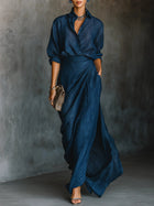 Elegant Draped Two-Piece Set